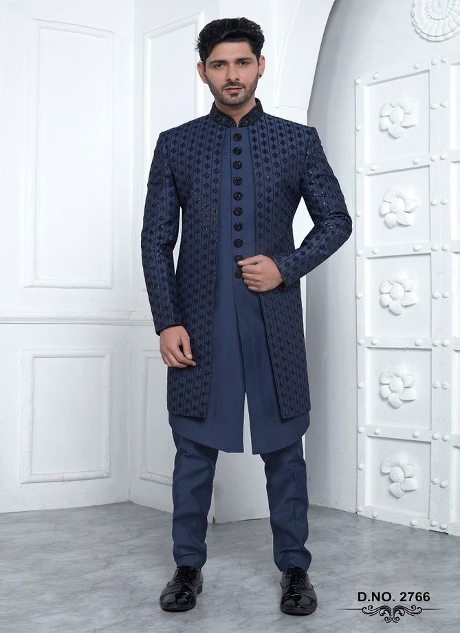 1641 Party Wear Indo Western Mens Jacket Set Exporters In India