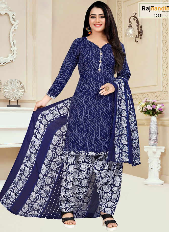 Navy Blue Colour Aarvi By Rajnanadini Pinted Salwar Suit Catalog 1058