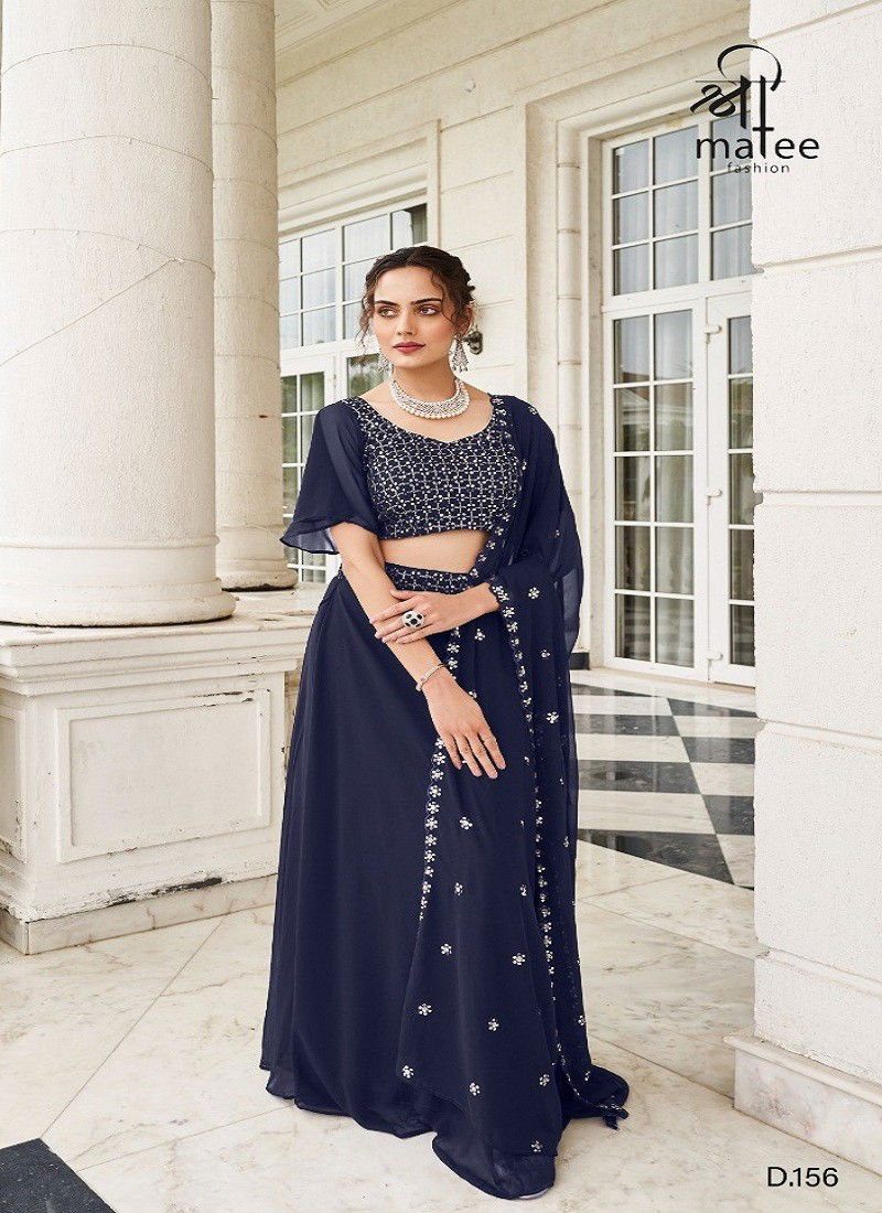 Amisha By Shreemati Fashion Faux Georgette Embroidered Party Wear Lehenga Choli Catalog