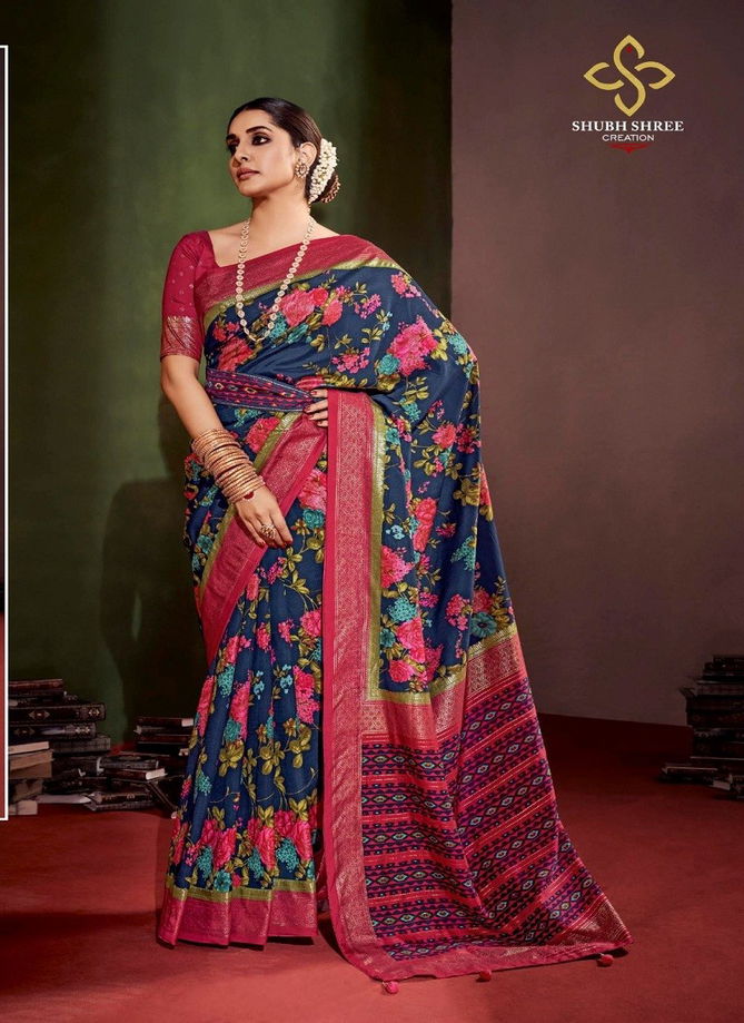 Anusharam By Shubh Shree Velvet Tussar Silk Designer Saree Catalog