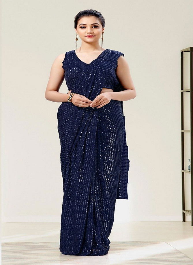 BT 271 Georgette Fancy Sequnce Work Party Wear Saree Catalog