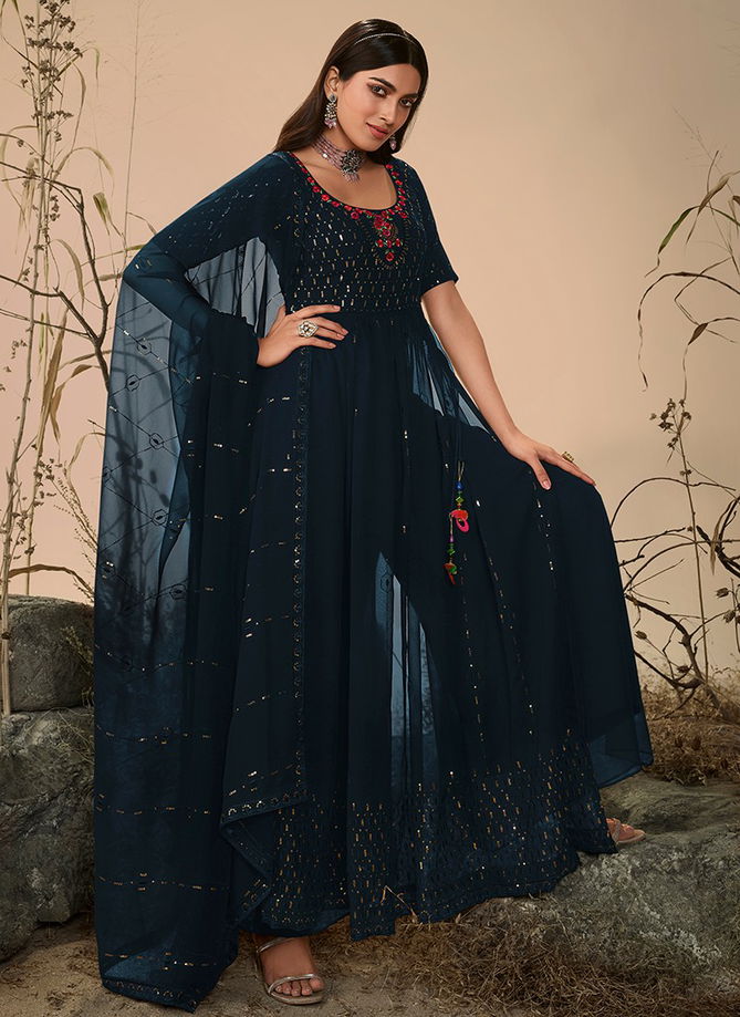 Navy Blue Colour Flory Vol 27 Khushboo Wedding Wear Wholesale Salwar Suits Catalog 4823