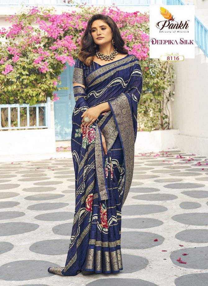 Mahak By Pankh Munga Silk Printed Designer Saree Wholesale Market In Surat With Price