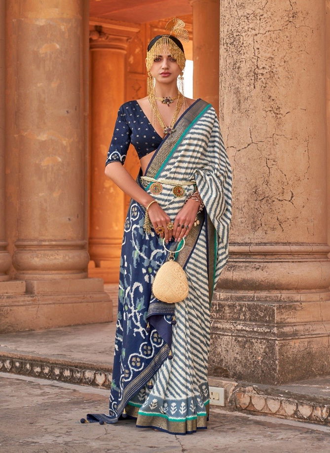 Navy Blue Colour Raag By Rewaa 819 To 830 Printed Saree Catalog 830