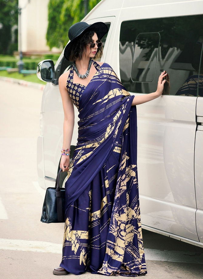 Rare Rabbit By Rajpath Japan Sattin Causal Wear Saree Wholesalers In Delhi