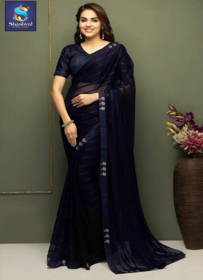 Sanvi 2 By Shashvat Fancy Georgette Party Wear Saree Wholesale Clothing Suppliers In India