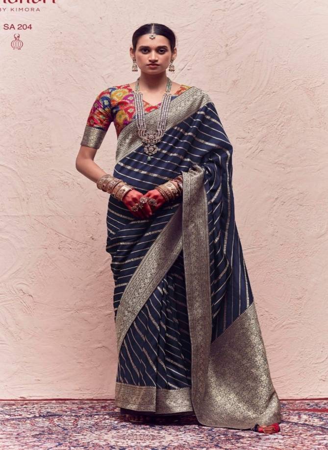 Sindhuri Kasturi By Kimora Zari Weaving Dola Silk Saree Catalog