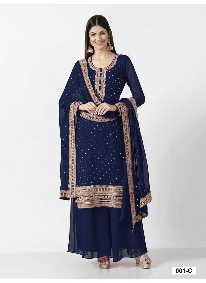 Navy Blue Colour YD 001 Designer Salwar Suits Catalog 001 C