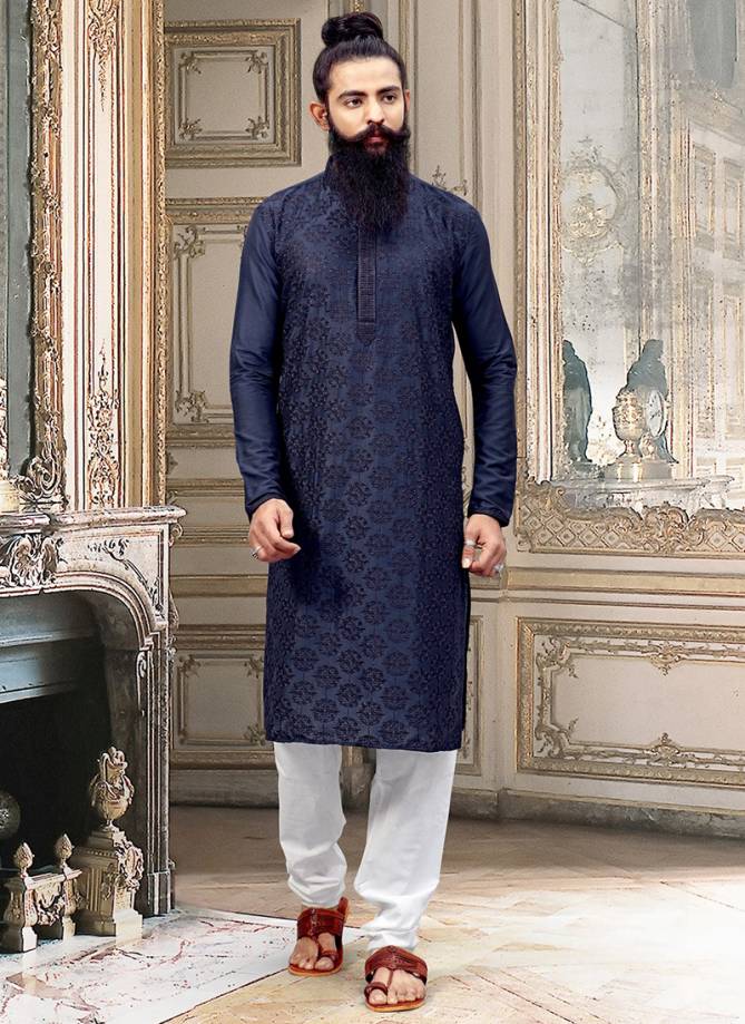 Designer Party wear Traditional Silk and Jacquard Embroidery Work Kurta Pajama in Wholesale Collection
