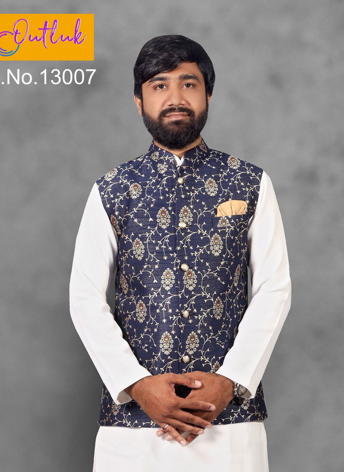 Outluk Vol 13 Eid Special New Designer Festival Wear and Party Wear Jute and Jacquard Printed Modi Jacket Collection