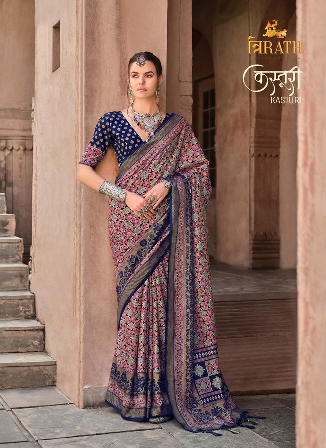 Kasturi By Trirath Sigma Silk Wedding Wear Saree Wholesale In India