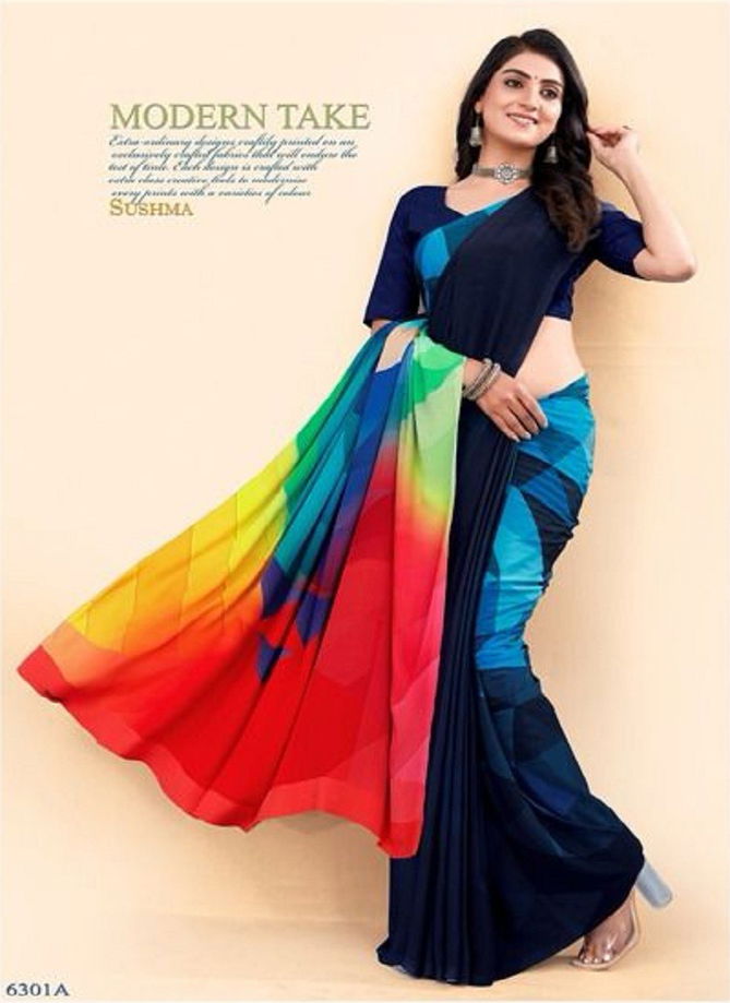 Modern Classy By Sushma Digital Printed Crape Saree Surat Wholesale Market