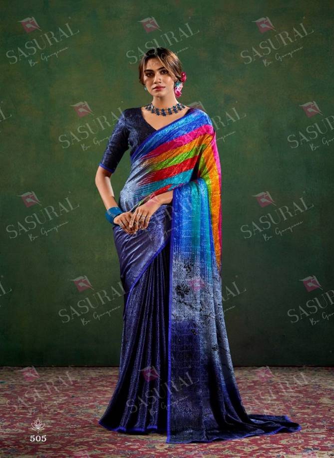 Sophia By Sasural Digital Printed Crape Jacquard Saree Exporters In India