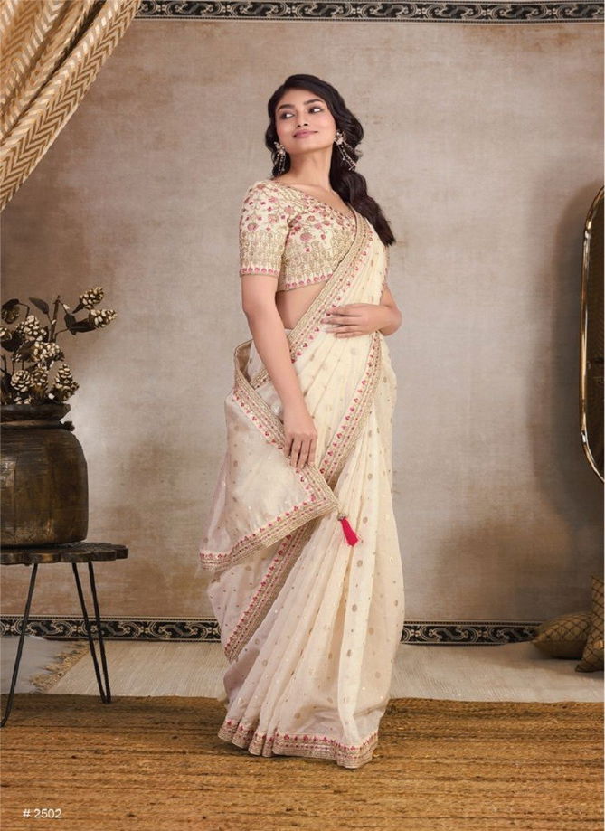 Gulabi By Renik Fashion Heavy Embroidery Organza Saree Suppliers In India