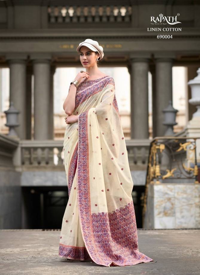 Prajanya By Rajpath Soft Linen Cotton Daily Wear Saree Suppliers In India