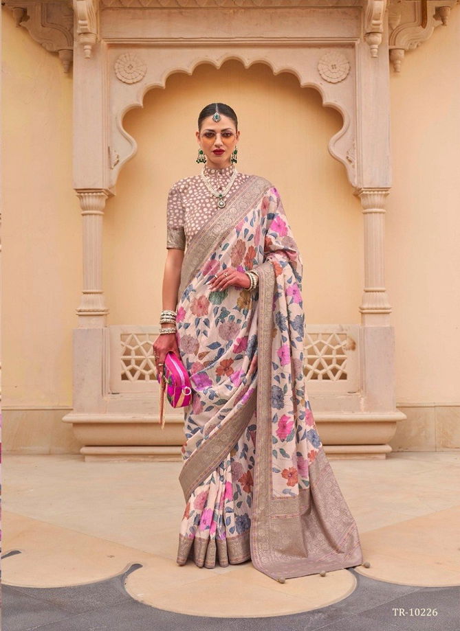 Pushpavatika By Trirath Floral P V Silk Printed Saree Wholesale Shop In Surat