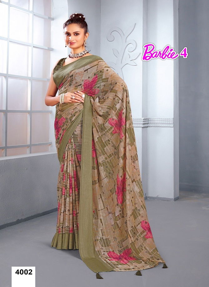 Barbie Vol 4 By Mahamani Creation Georgette Daily Wear Saree Wholesale Online