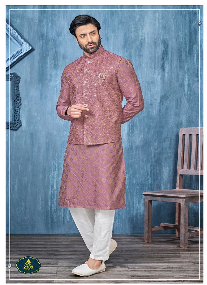 Occasion Wear Mens Modi Jacket Kurta Pajama Wholesale Market In Surat 