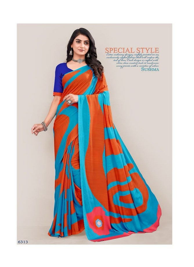 Modern Classy By Sushma Digital Printed Crape Saree Surat Wholesale Market