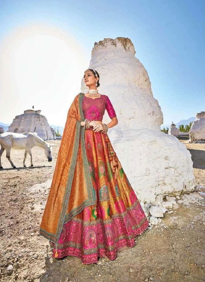 M.N.7100 Series Banarasi Silk Jacquaed (Kali) Lehenga Choli Wholesale Suppliers In Mumbai