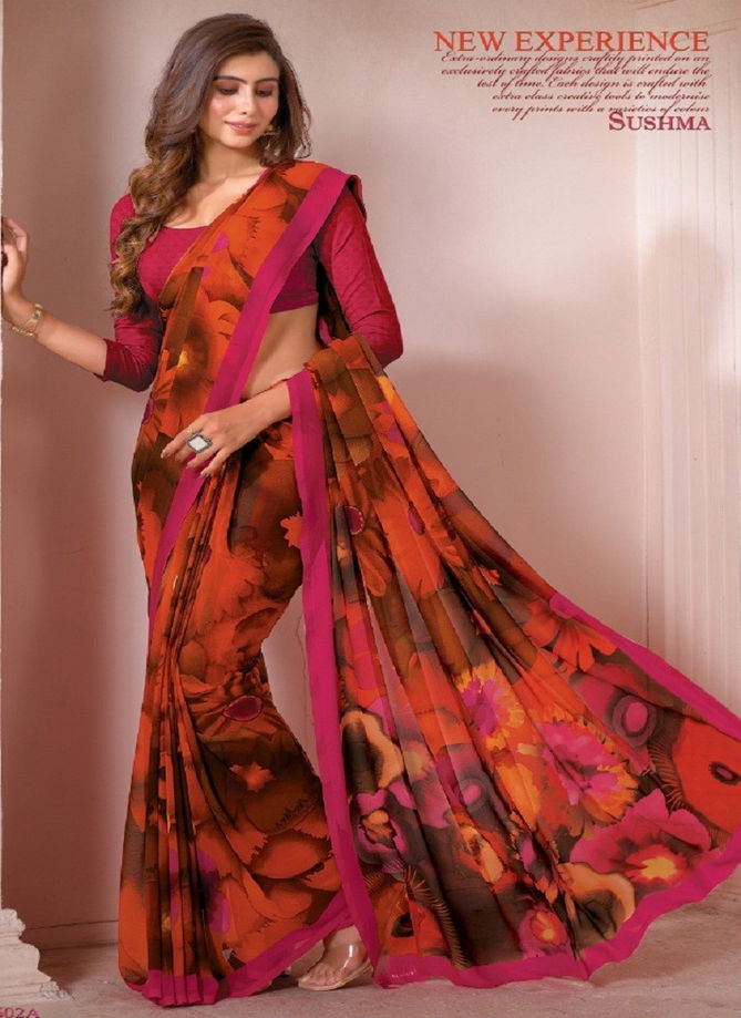 Craze 56 By Sushma Georgette Designer Saree Catalog 