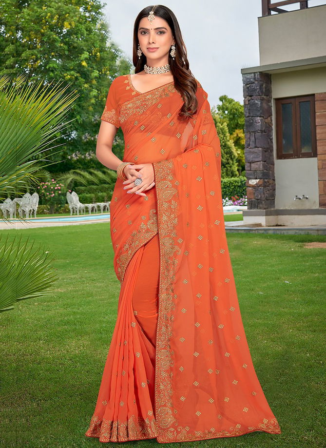 Ehsaas Designer Wholesale Georgettee Sarees Catalog