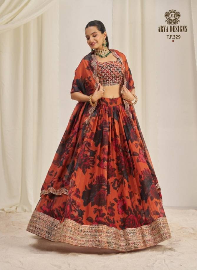 Floral Vol 9 By Arya Designs Organza Lehenga Choli Exporters In India