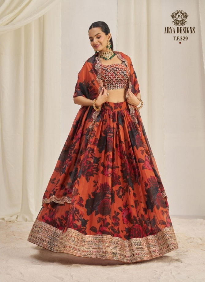 Floral Vol 9 By Arya Designs Organza Lehenga Choli Exporters In India