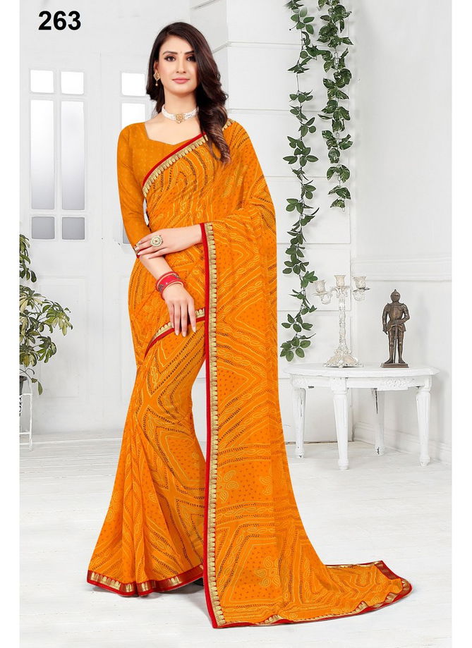 Orange Colour Rajkumari Vol 5 By Sarita Creation Printed Saree Catalog 263