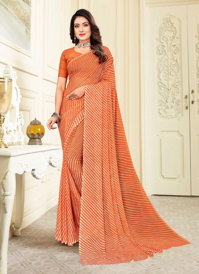 Orange Colour Star Chiffon Vol 113 By Ruchi Chiffon Saree Catalog 21310 C