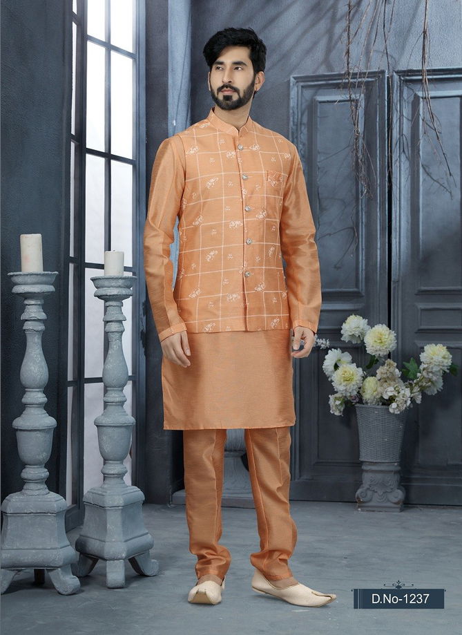 Vol 11 Function Wear Mens Modi Jacket Kurta Pajama Wholesale Online