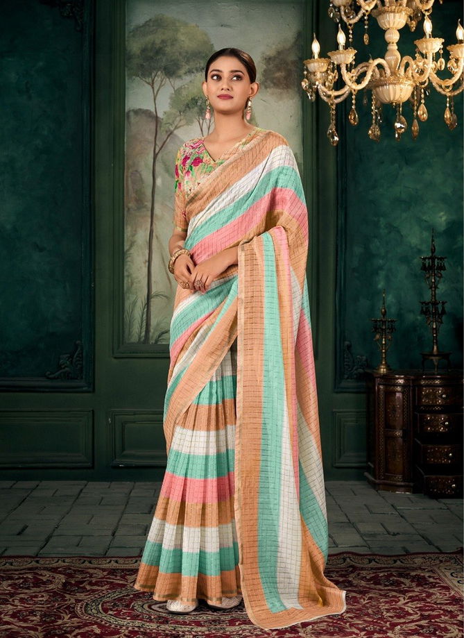 Meghdhanush By Rajpath Chanderi Linen Printed Casual Wear Bulk Saree Orders In India