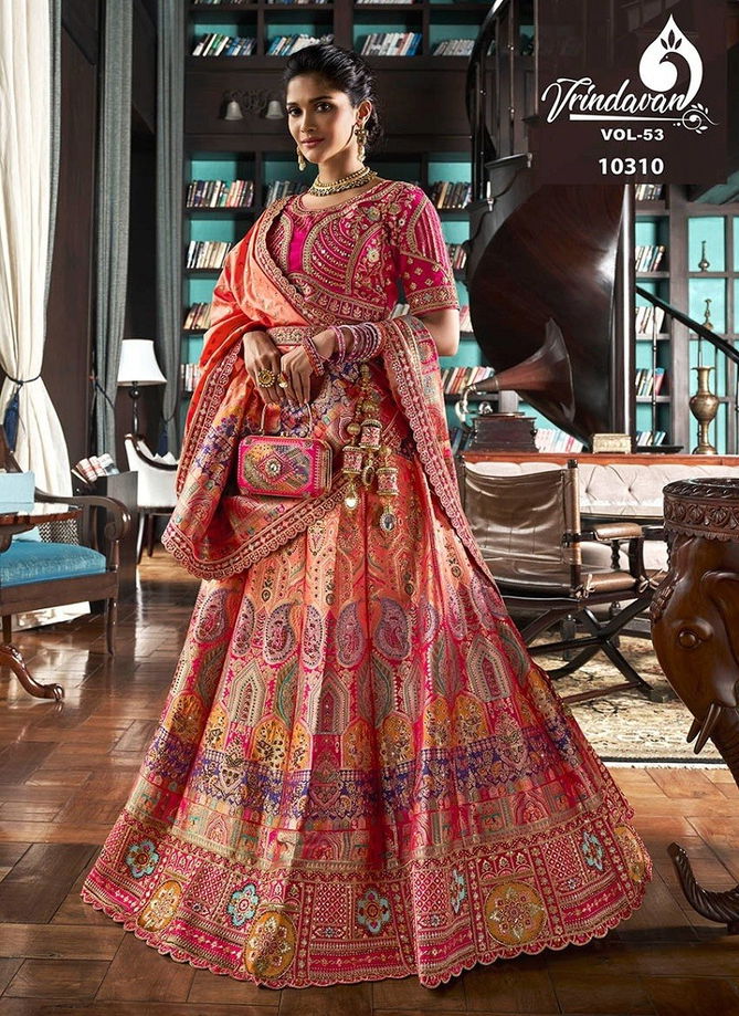 Royal Vrindavan Vol 53 Banarasi Silk Bridal Lehenga Choli Orders In India