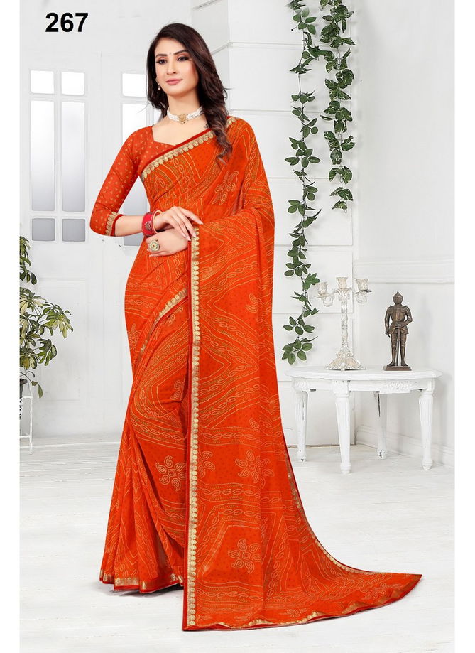 Orange Rajkumari Vol 5 By Sarita Creation Printed Saree Catalog 267