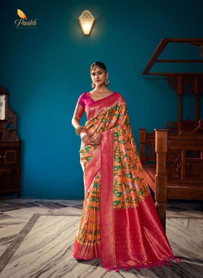 Orange The Kanchi By Pankh Printed Sarees Catalog 6707