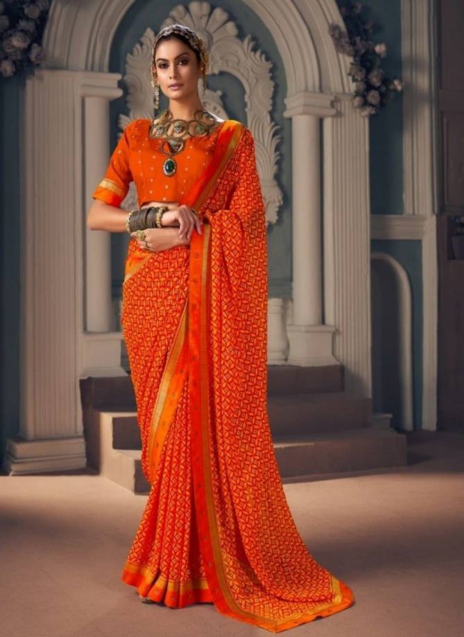 Orange Vatika By Shubh Shree Georgette Saree Catalog 1003