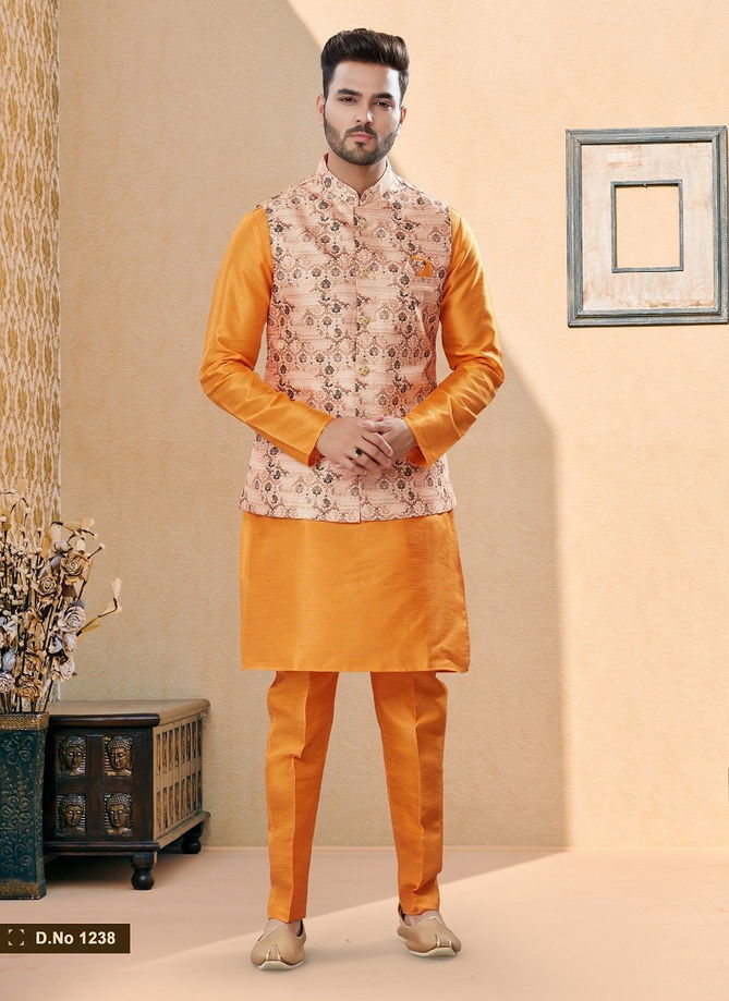 Vol 15 Wedding Wear Mens Modi Jacket Kurta Pajama Surat Wholesale Market