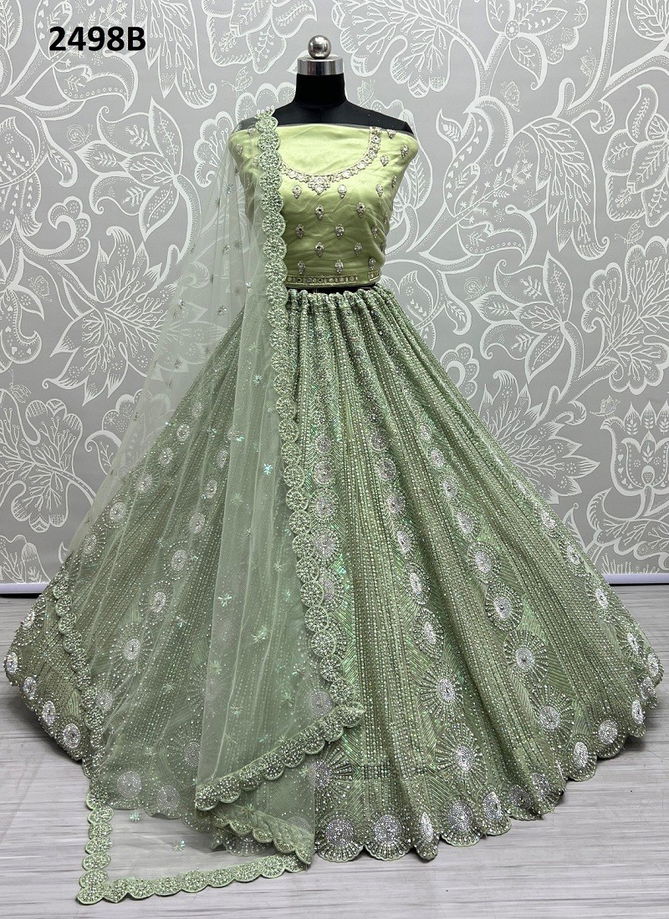 Parrot Colour Anjani Art 2498 Colors Party Wear Lehenga Choli Catalog 2498 B