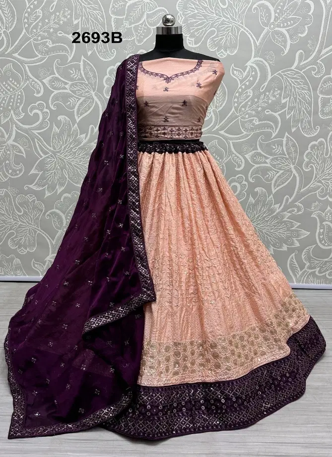 2693 A To D by Anjani Art Georgette Embroidery Lehenga Choli Wholesalers In Delhi