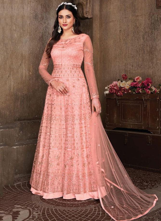 Peach Colour 627 Colours Party Wear Designer Wholesale Gown 627 B