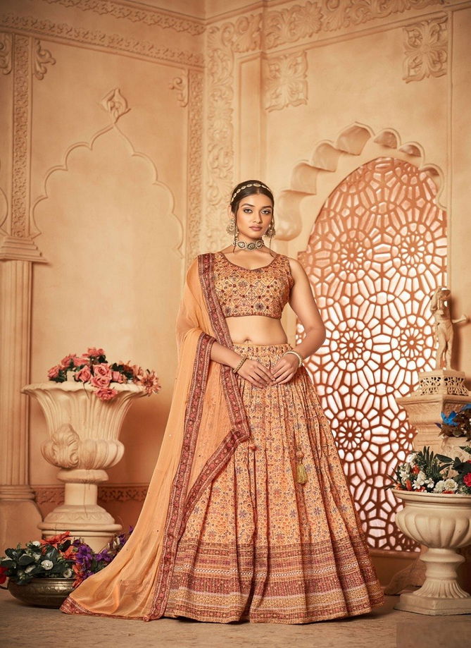 Peach Colour Aakrut Vol 5 Designer Lehenga choli Catalog 5003