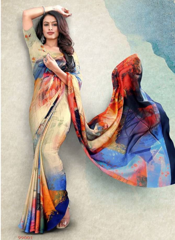 Digital Stance Printed Wholesale Daily Wear Sarees Catalog
