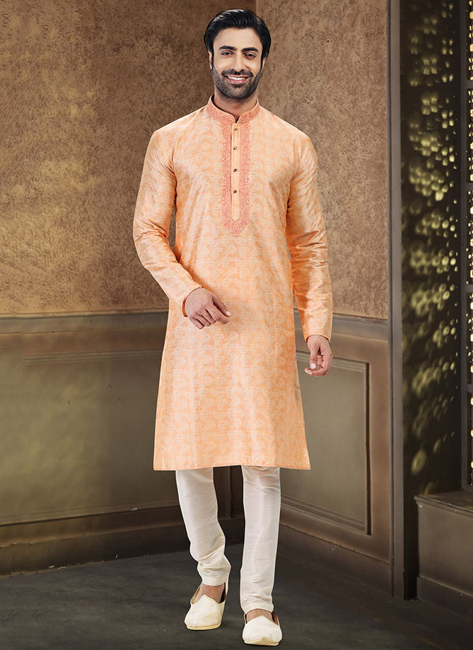 Peach Colour Function Wear Exclusive Wholesale Kurta Pajama Catalog 2025