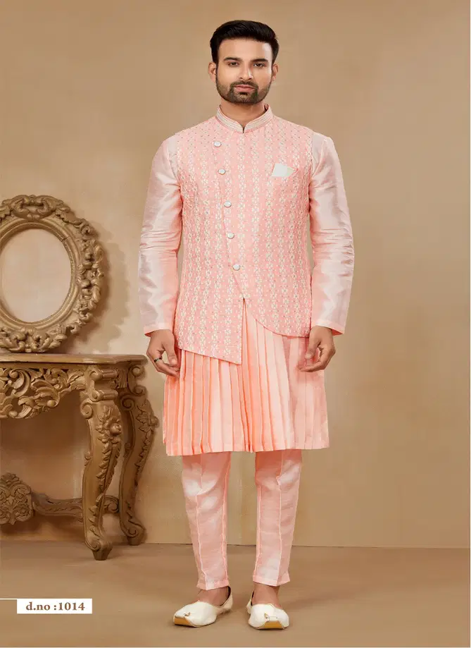 Function wear Lakhnavi Mens wear Modi Jacket Kurta Pajama Catalog