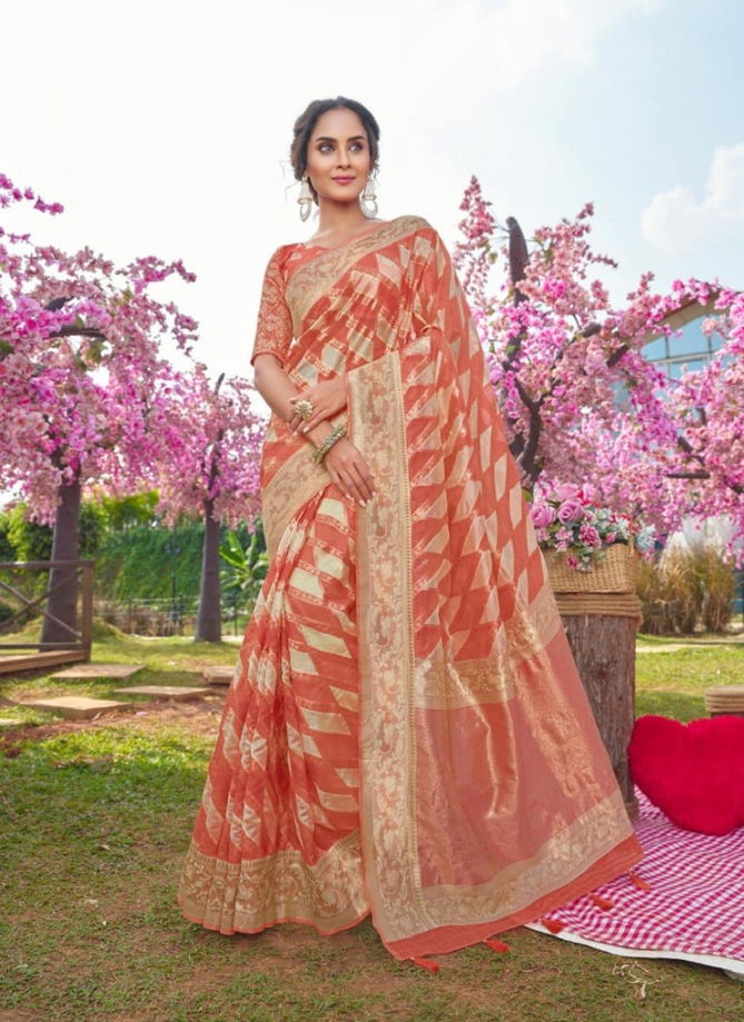 Peach Colour Jashika Vol 550 By Joh Rivaaj Designer Saree Catalog 55005