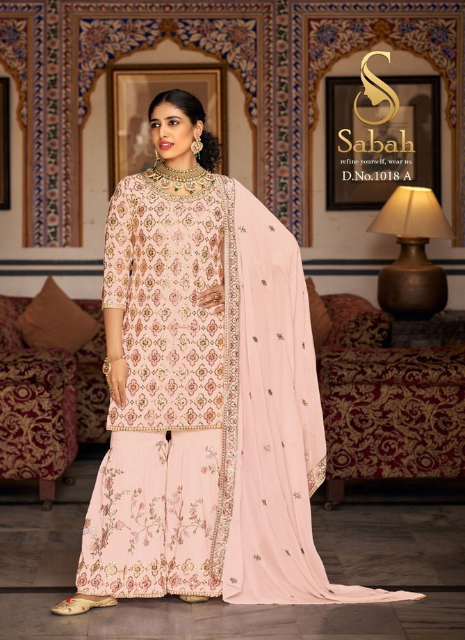 Kalaki By Sabah Faux Georgette Plazzo Suit Dress Material Catalog