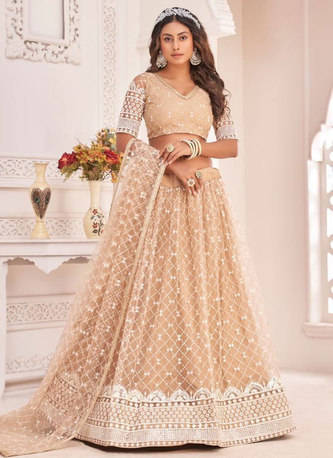 Peach Colour Kelaya Vol 4 Wholesale Designer Party Wear Lehenga Choli Catalog 2117