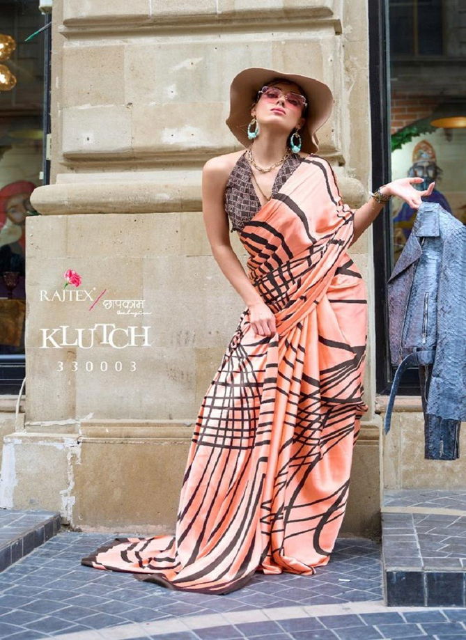 Klutch By Rajtex Japan Satin Print Saree Catalog