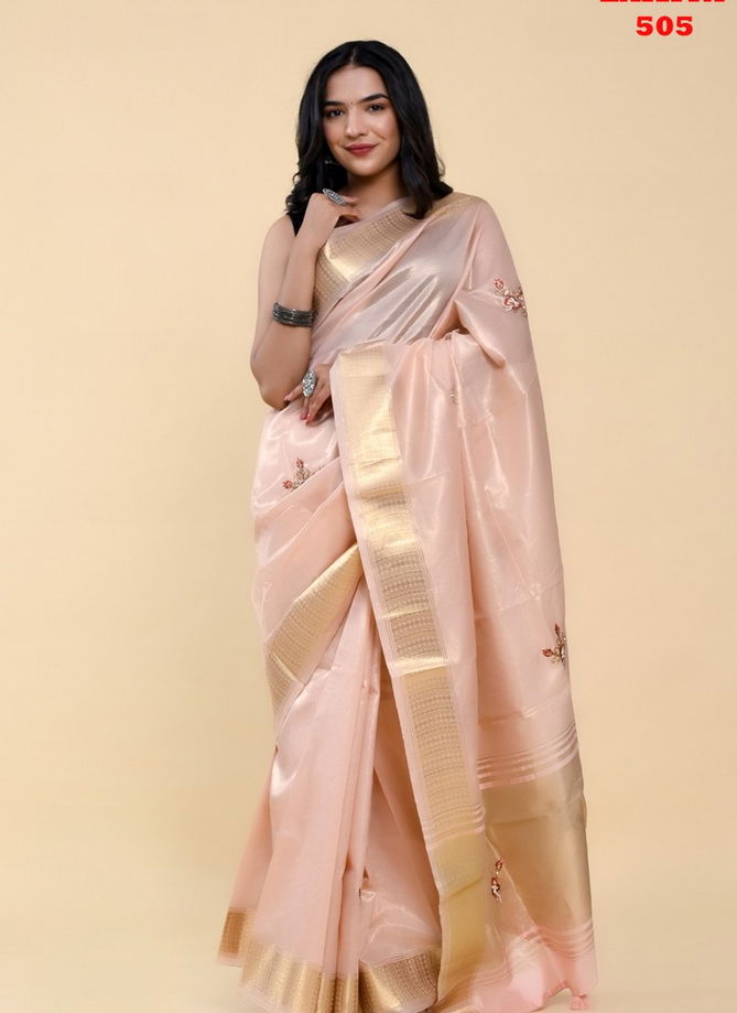 Peach Colour Laxita By Fashion Lab Cotton Saree Catalog 505