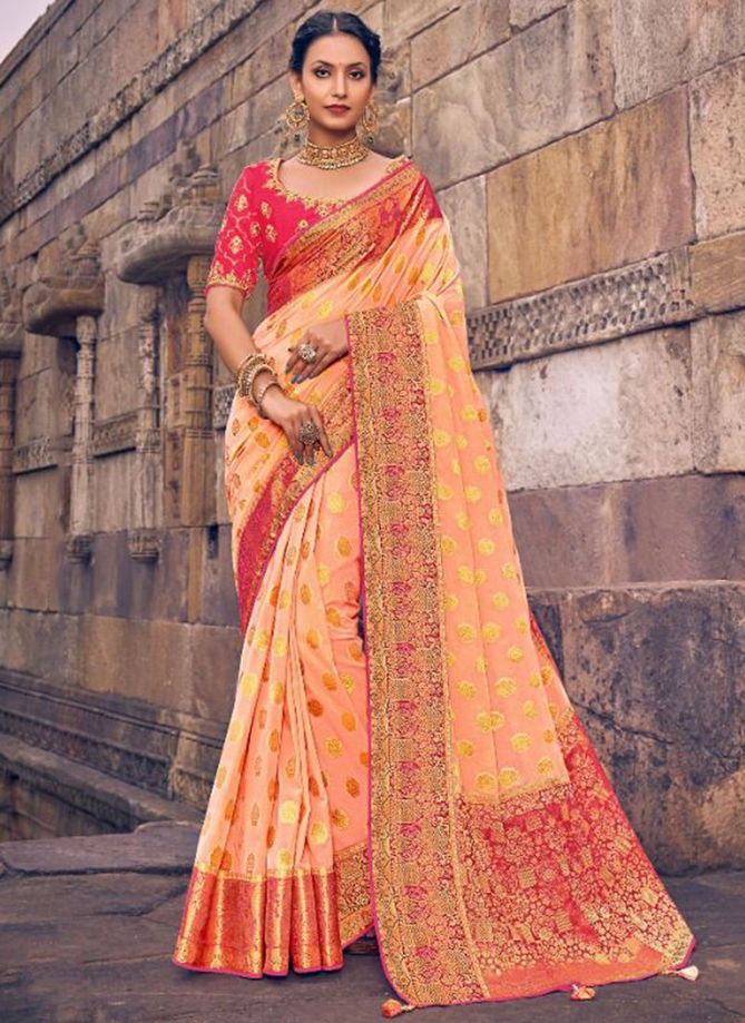 Peach Colour Madhubani Wholesale Designer Georgette Saree Catalog 1906